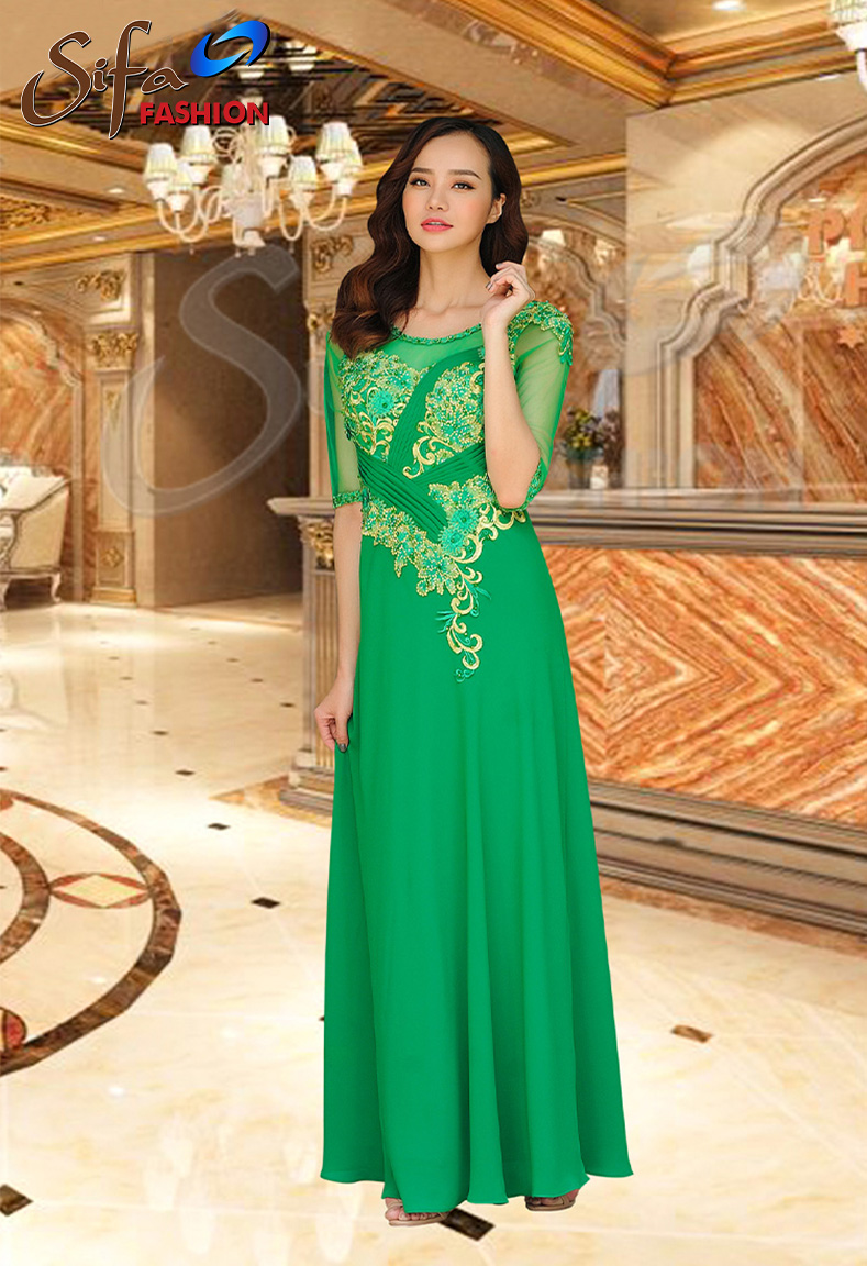 Đầm dạ hội tay lỡ