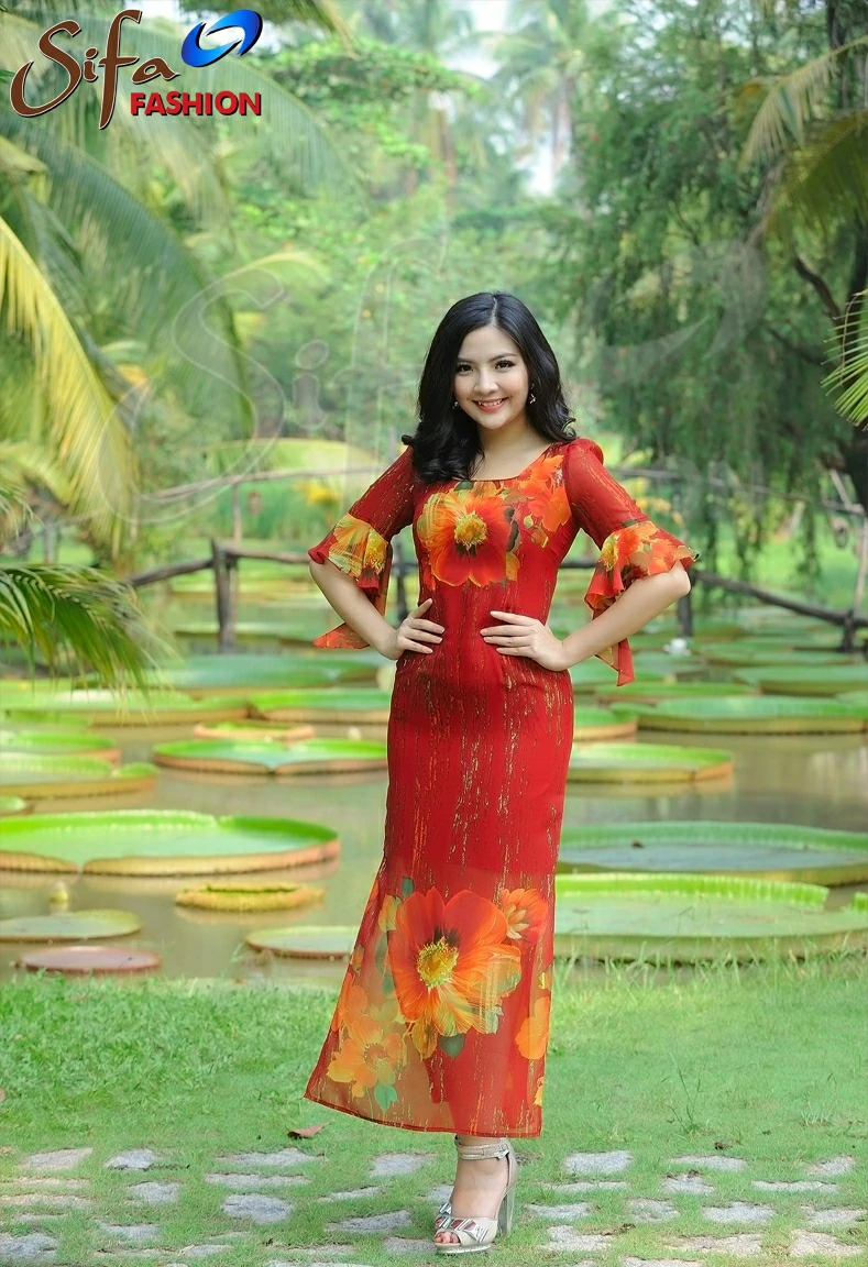 Đầm chiffon hoa